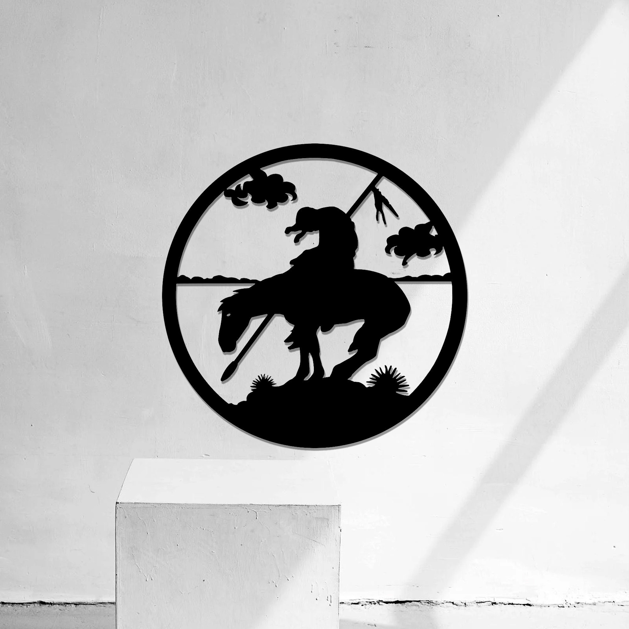 End of the Trail Dreamcatcher Metal Wall Art Sign, Native American