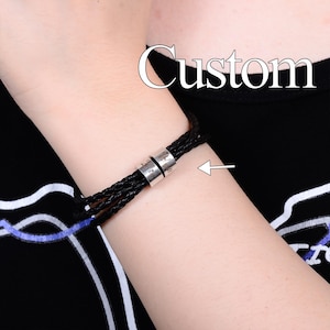 Personalized Men Name Leather Bracelet,Custom Engraved Bracelet,Men Name Bracelet,Couple Name Bracelet,New Dad Bracelet,Simple Name Bracelet