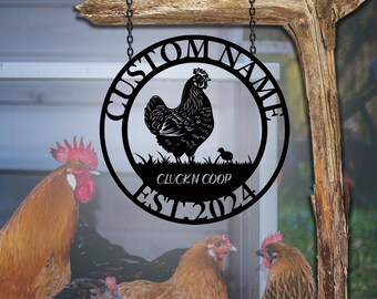 Custom Chicken Metal Wall Sign, Personalized Chicken Metal Wall Art, Chicken Coop Sign Decor, Chicken Farm Sign, Farmer's Gift, Farmhouse