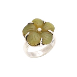 Sterling Silver Gemstone Typsy Flower Ring