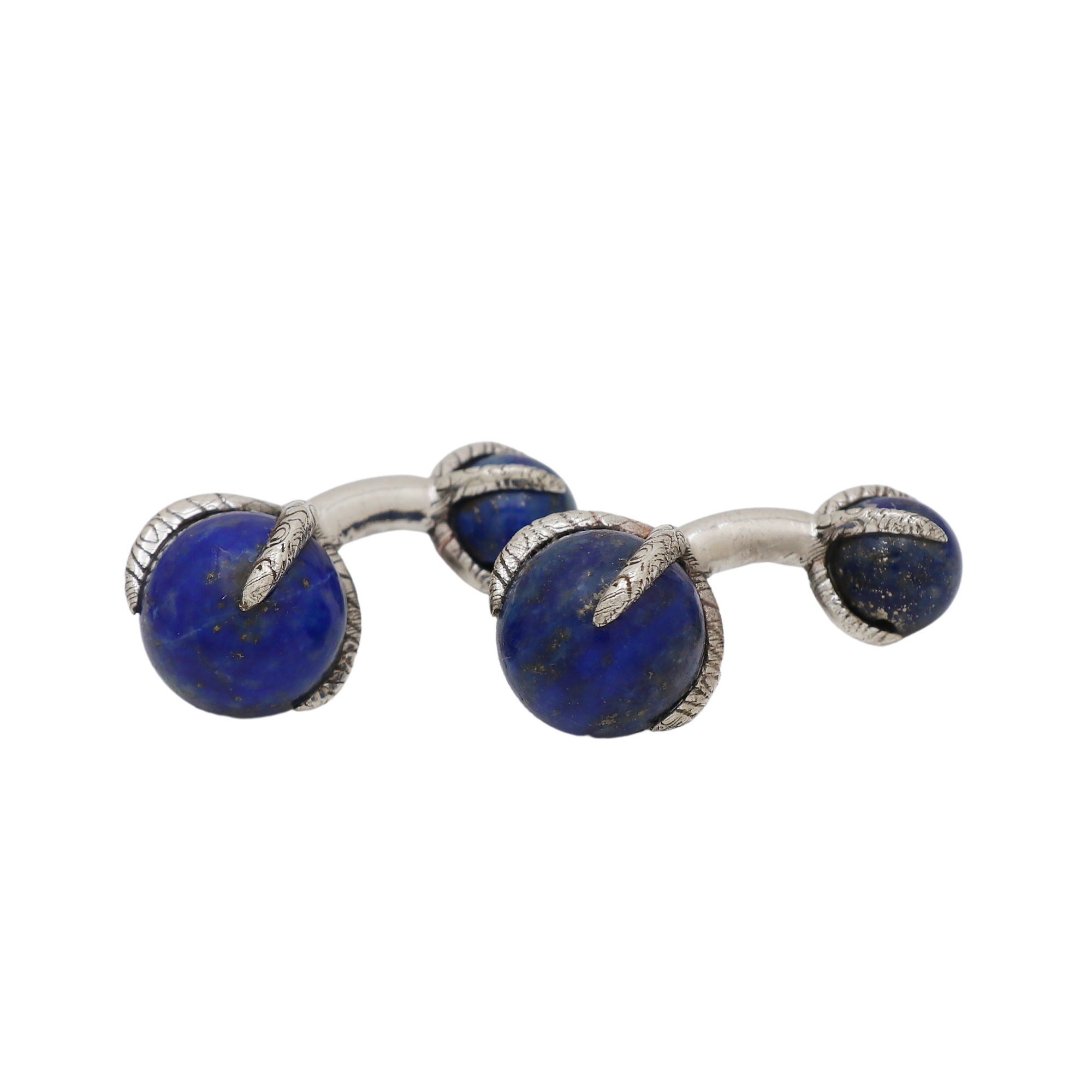 Boutons De Manchette En Argent Sterling Et Lapis-lazuli - Forme Hexagonale BROOKER