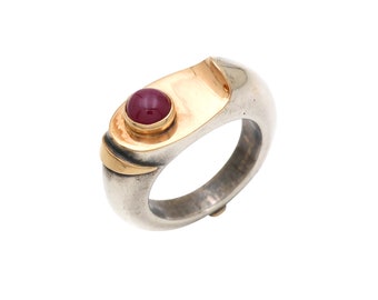 18k gouden sterlingzilveren ring met oude Romeinse sterrobijn