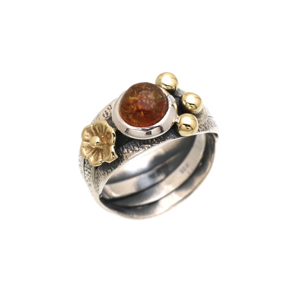 Natural Sterling Silver 925 Ring, Gift For Her, Mom, Wife, Handmade Ring, Birthstones Garnet, Amethyst, Black Onyx, Rose, Amber, Aquamarine.