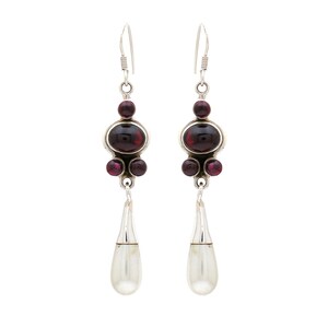 Natural Garnet Sterling Silver 925 Dangle Earring, Garnet Earring, Gift For Her,Mother,Wife,Daughter, Handmade Earring, January Birthstone