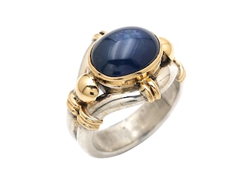 Antique 18k Gold Ancient Roman Ring, 925 Sterling Silver Roman Ring, Ancient Roman Natural Blue Sapphire Ring, September Birthstone Ring,