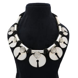 Sterling Silver Tribal Matka Necklace