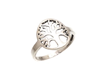 925 Sterling Silver Tree of Life Ring, Handmade Boho Jewelry