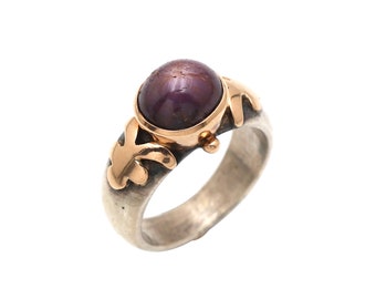 Antieke 18k gouden oude Romeinse ring, 925 sterlingzilveren Romeinse ring, oude Romeinse natuurlijke robijn ring, ring juli Birthstone, handgemaakte ring