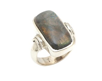 Natural Sterling Silver 925 Ring, Gift For Her, Mom, Wife, Handmade Ring, Birthstones Labradorite Rose Quartz Moonstone Fluorite turquoise.