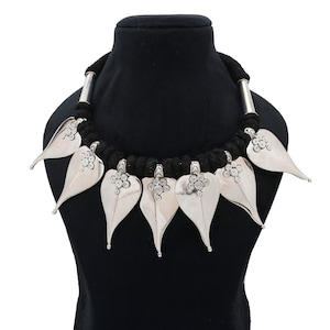 Sterling Silver Tribal Leaf Necklace