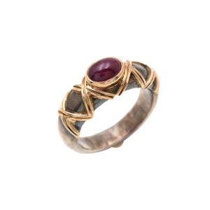 Antique 18k Gold Ancient Roman Ring, 925 Sterling Silver Roman Ring, Ancient Roman Natural Ruby Ring, Birthstone Ring, Handmade Ring