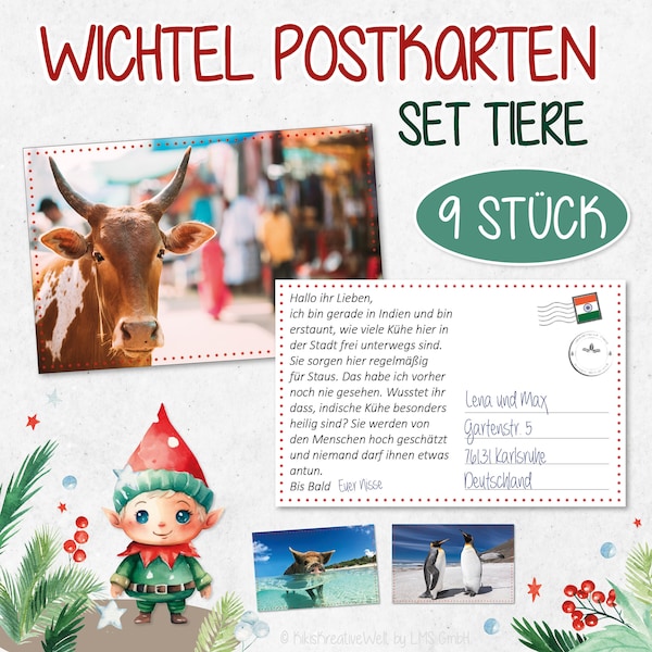Wichtel Postkarten-Set, Wichteltüre-Zubehör, Zubehör, Urlaub, Weihnachten