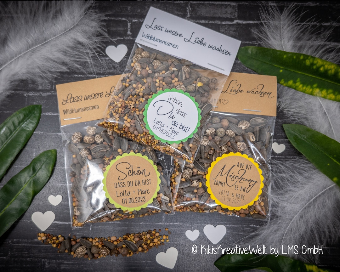 BlumensamenTütchen, Samen, Wildblumensamen, Gastgeschenk Hochzeit