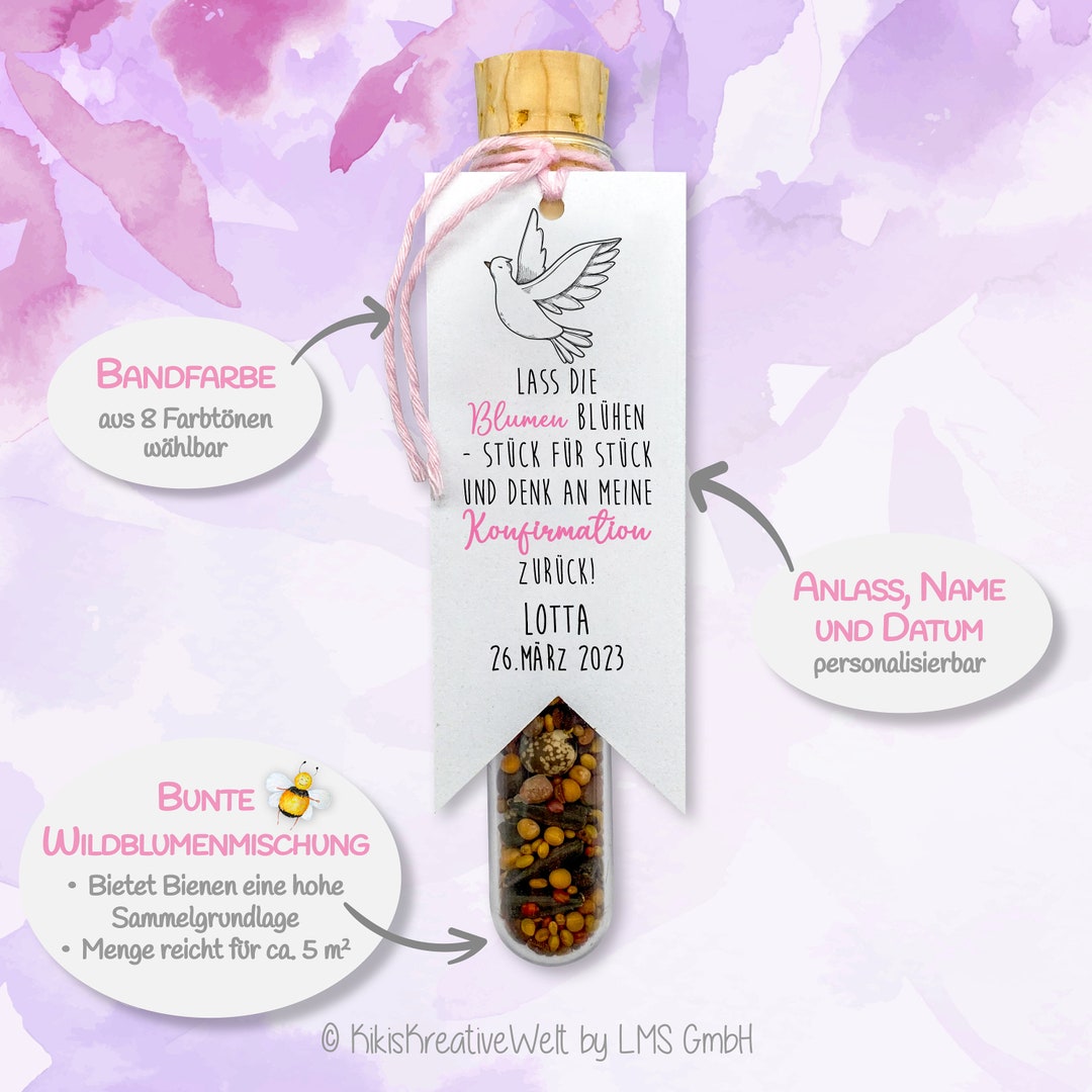 Confirmation and Communion DOVE Flower Seeds Test Tubes With Corks ...