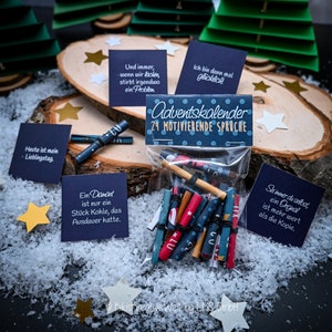 Mini Adventskalender 24 Lose mit 24 motivierenden Sprüchen personalisierbar Bild 4