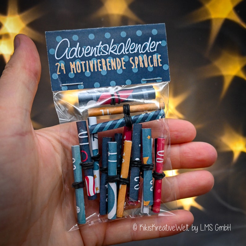 Mini Adventskalender 24 Lose mit 24 motivierenden Sprüchen personalisierbar Bild 5