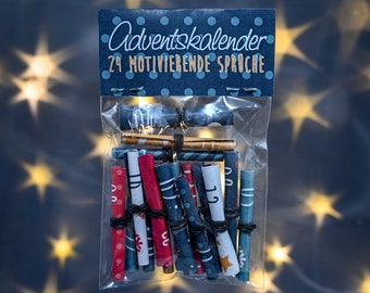 Mini Adventskalender - 24 Lose mit 24 motivierenden Sprüchen *personalisierbar*