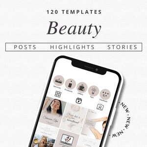 120 modelli Instagram Canva per SPA, BELLEZZA, Cura della pelle + 1 biglietto da visita virtuale GRATUITO / Social Media / Facebook / identità del marchio