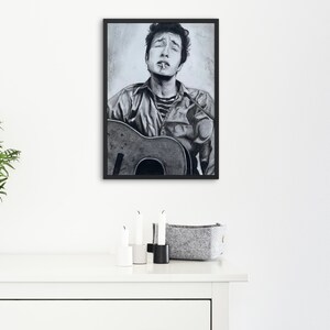 Bob Dylan Poster 1961 NYC / Limitierter Giclée Druck / Handgezeichnetes Porträt / Hochwertiger A3 Druck / Kohle und Bleistift