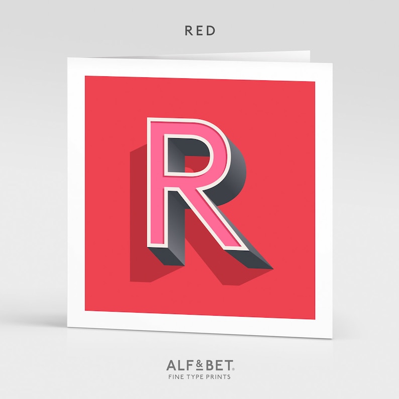 Letter R Birthday Card | Alphabet Cards | Initials Card | A-Z Card ...