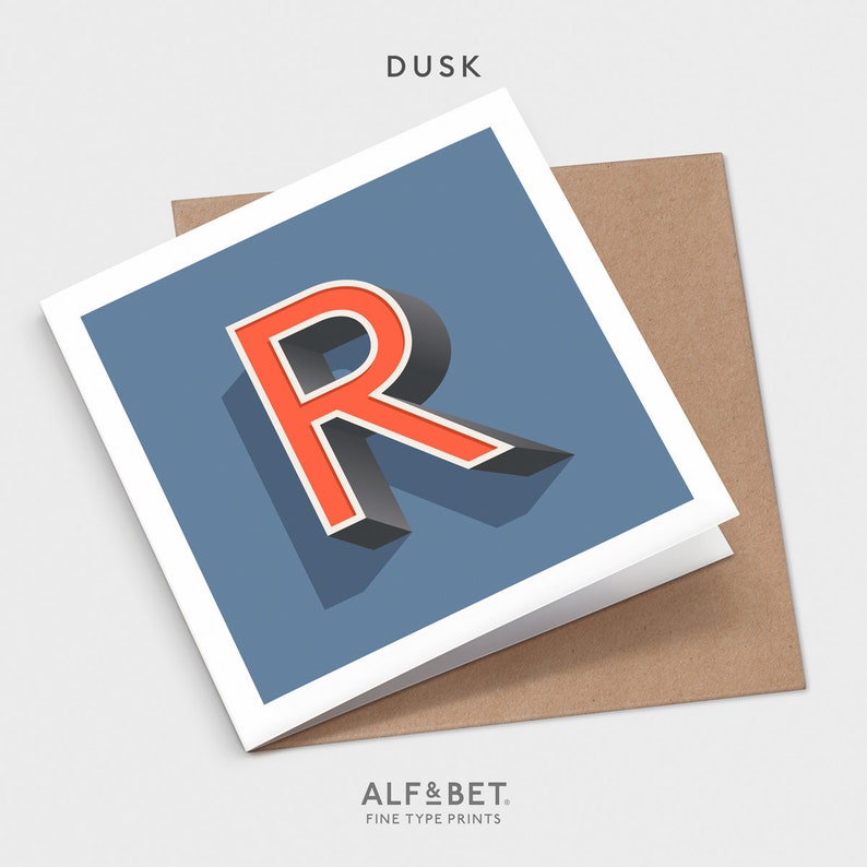 Letter R Birthday Card | Alphabet Cards | Initials Card | A-Z Card ...