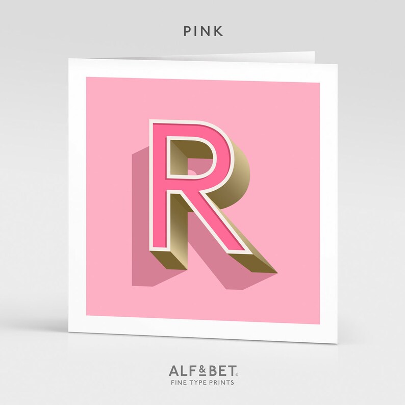 Letter R Birthday Card | Alphabet Cards | Initials Card | A-Z Card ...