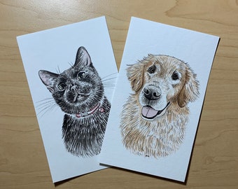 Custom Pet Portrait || Watercolor Painting on Paper