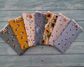 Bees glasses case, padded sleeve, spectacles case, handmade