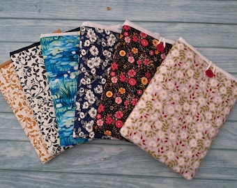 Floral Book Sleeve, padded Book cover, Handmade