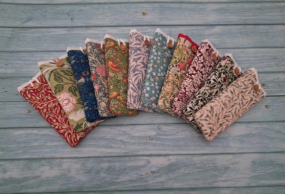William Morris Glasses Case, Handmade Padded Cotton Sleeve