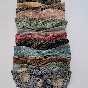 William Morris, Bandeau, serre-tête torsadé, Bandeau torsadé, Accessoires cheveux pour femme, Bandeau élastique doux, Serre-tête femme