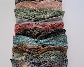 William Morris, Headband, twist headband, Twist Knot Headband, Womens Hair Accessories, Soft Elasticated Headband, Hairband Women