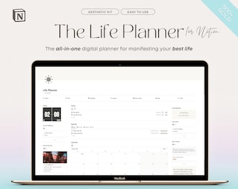 Notion Template Life Planner, Notion Dashboard, All in One Digital Planner, Notion Template Personal, Task, Habit Tracker, Visionboard 2023