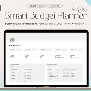 Notion Budget Template, Budget Spreadsheet, Notion Template Finance, Monthly Budget Planner Notion, Expenses Tracker, Personal Finance