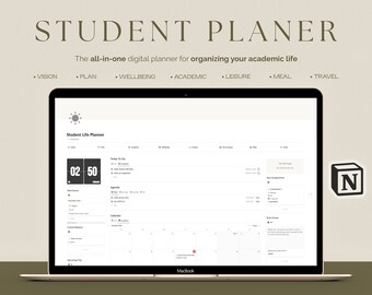 student planner notion template Notion Template Student Planner, Study Planner, College Planner, Academic Planner, Digital Student Planner, Assignment Tracker, Dashboard