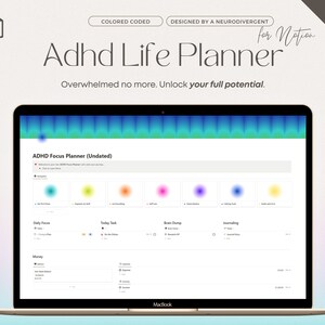 Adhd Digital Planner Notion Template, Adhd Journal, Adhd Daily Planner, Adhd Planner Adult, Self-Care Planner, Life Planner (Science Based)