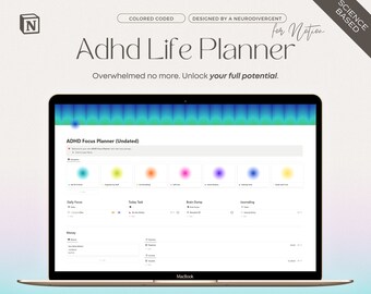 Adhd Digital Planner Notion Template, Adhd Journal, Adhd Daily Planner, Adhd Planner Adult, Self-Care Planner, Life Planner (Science Based)