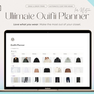 Outfit Planner Notion Template, Notion Wardrobe Manager, Notion Planner, Capsule Wardrobe Planner, Wishlist Tracker, Clothes Packing List