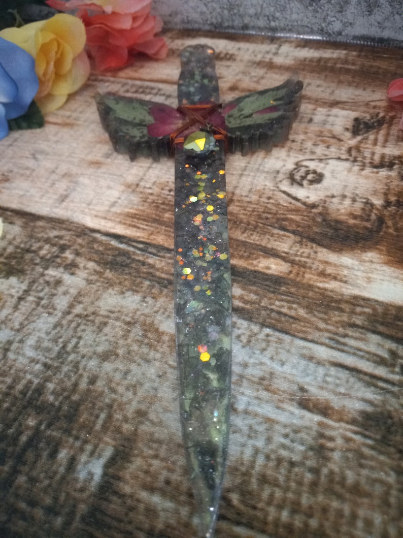 Resin and Pressed Flower Dagger Etsy