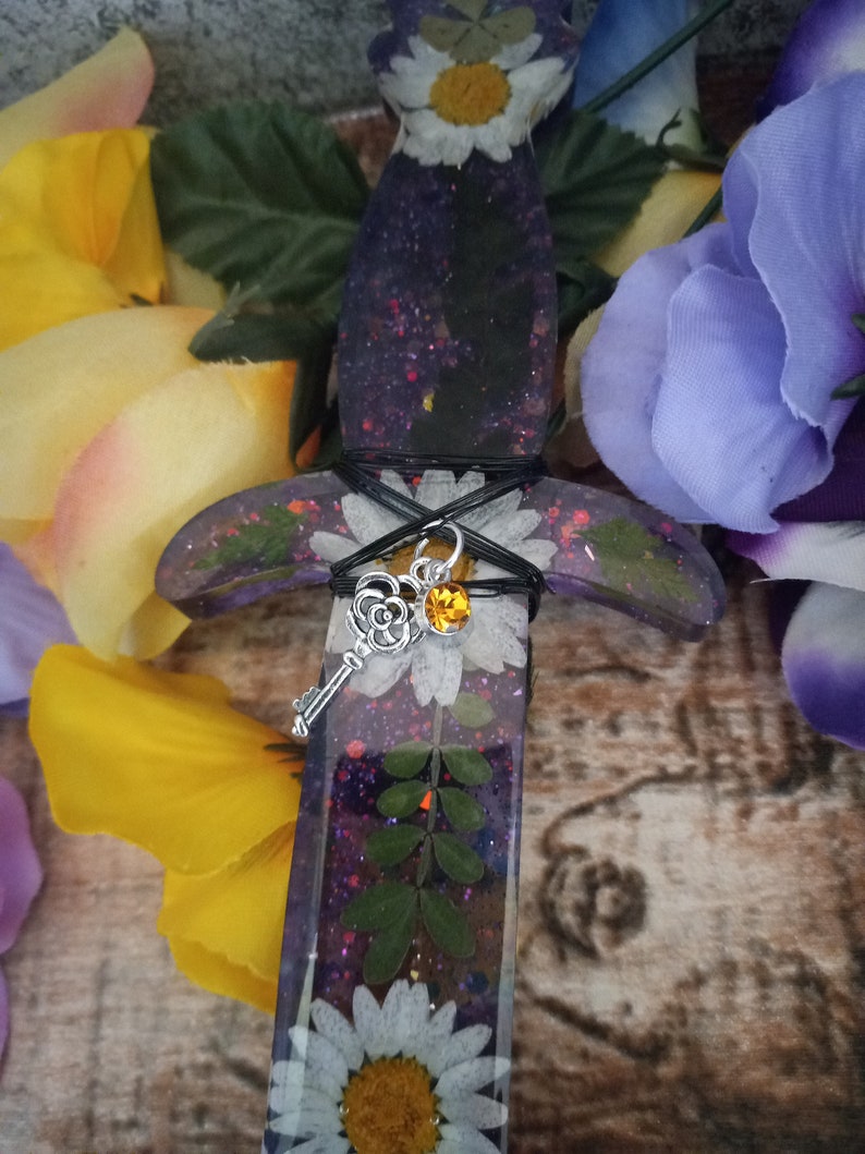 Resin and Pressed Flower Dagger Etsy