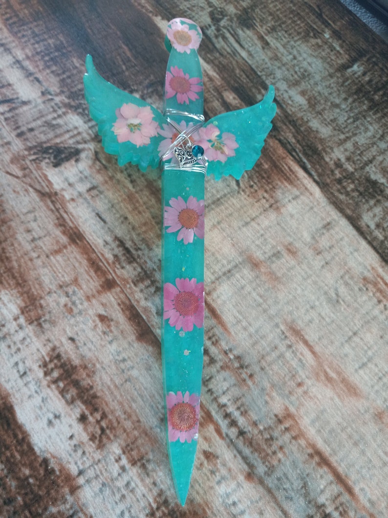 Resin and Pressed Flower Dagger Etsy