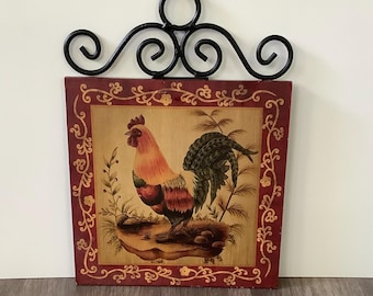 Rooster Decorative Wall Hanging — Farmhouse Decor — Country Kitchen — Rooster Trivet