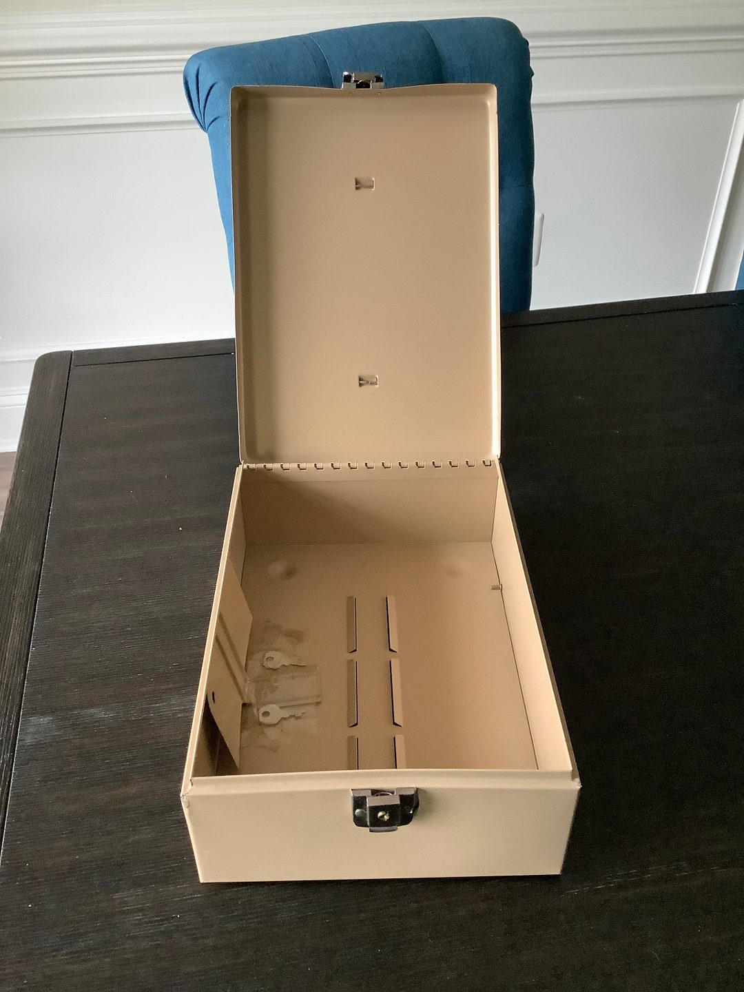 Locking Rockaway Metal Box With Key Vintage Box Cash Box Metal Paper