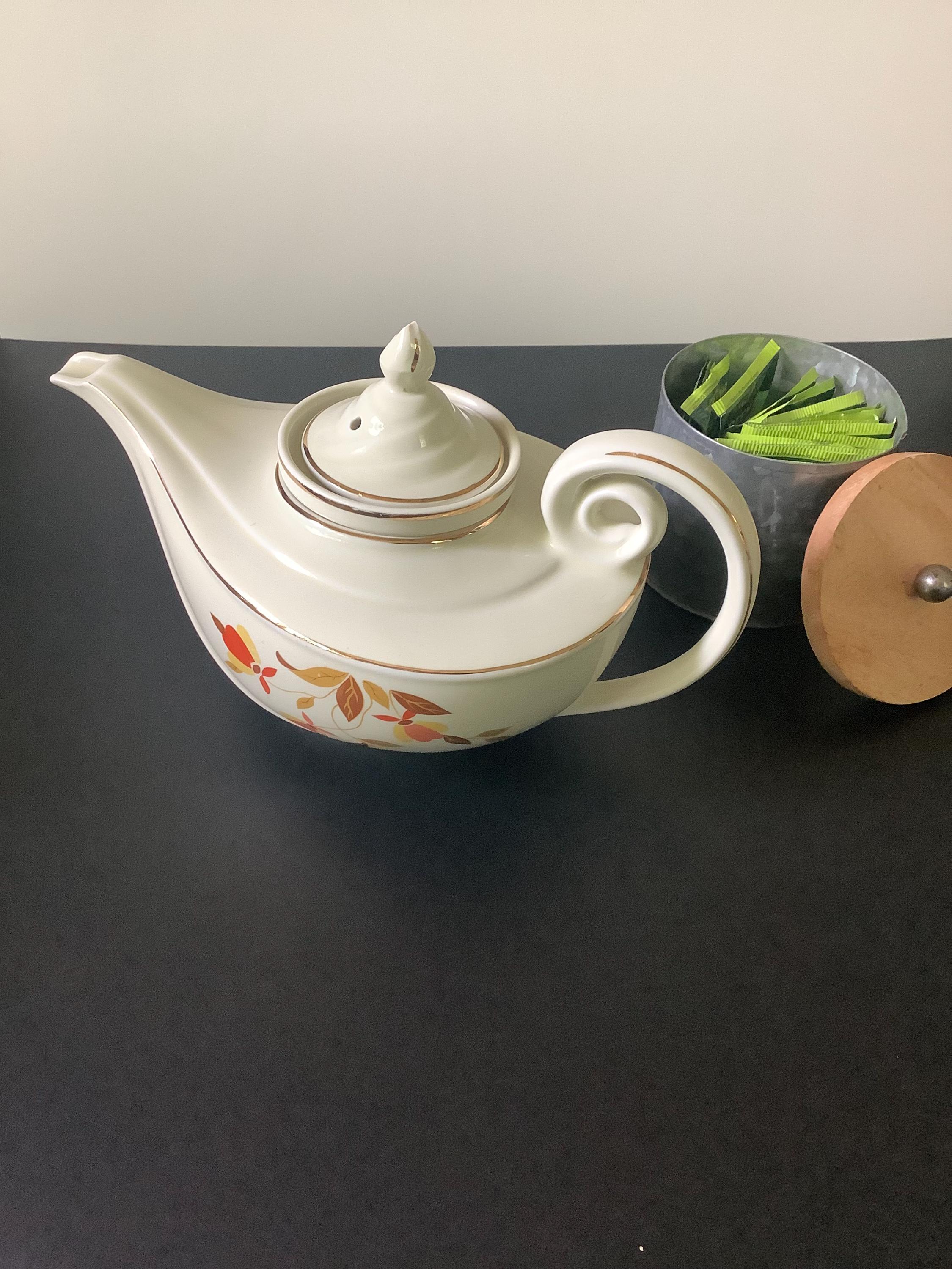 Vintage Hall's Superior Aladdin Teapot – Autumn Leaf Pattern, Infuser ...