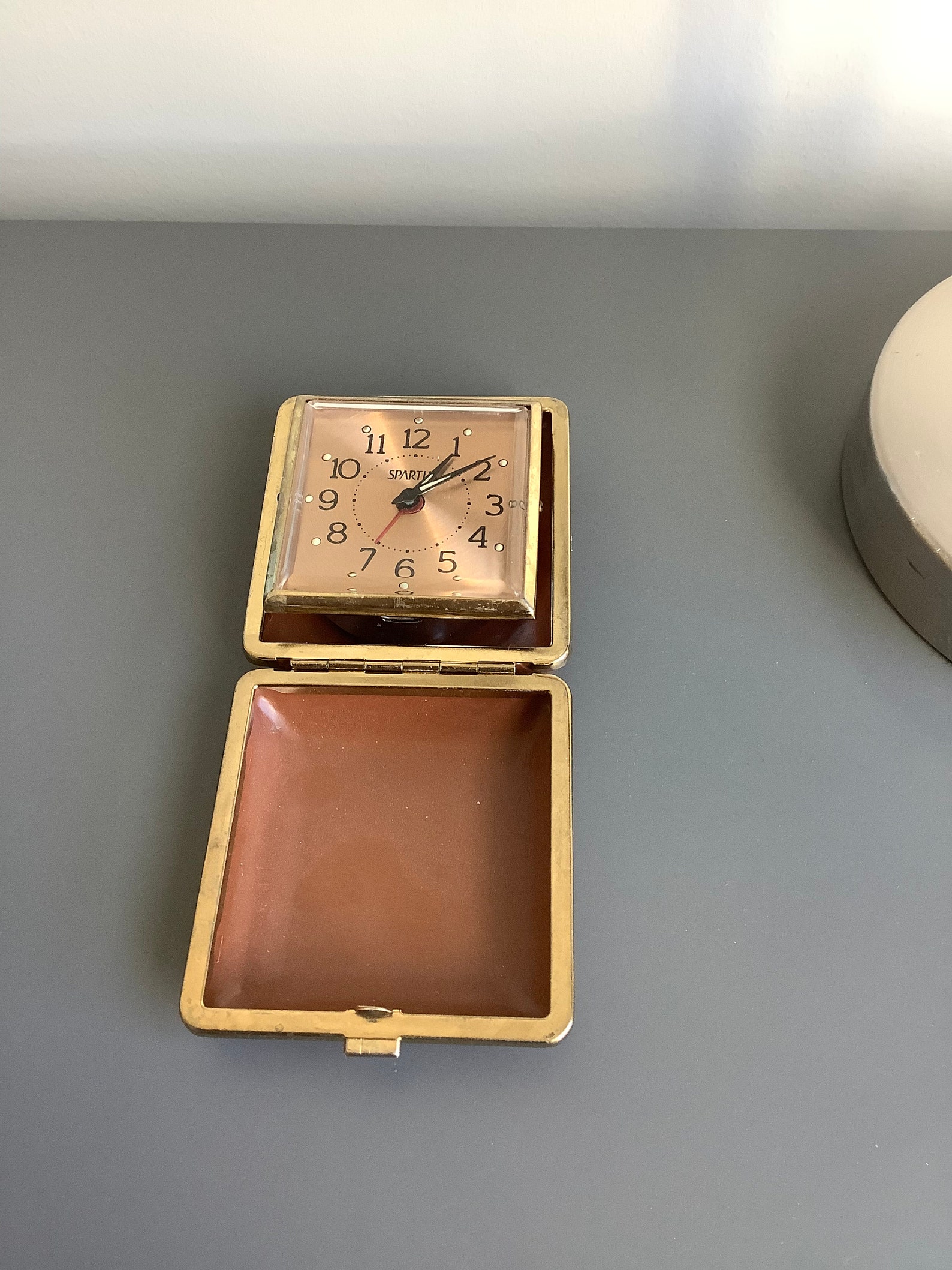 Brass Mid Century Travel Alarm Clock Fold up Clock Vintage Etsy