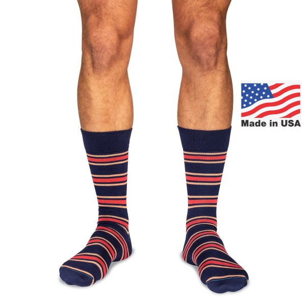 Dress Socks for Men, Made in USA | Fun Patterned Dress Socks by Boardroom Socks | Cotton, Mid-Calf