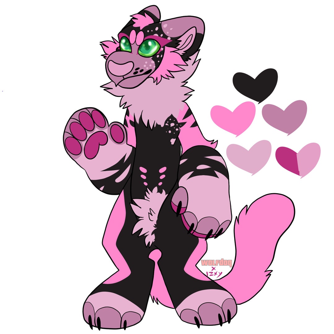 Pink Lioness Anthro Fursona Furry Etsy