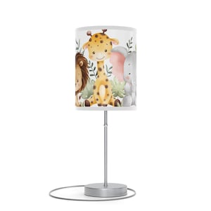 Whimsical Baby Animal Friends Table Lamp, Kids Room Decor, Nursery Lighting, Giraffe and Elephant Design, Unique Baby Shower Gift, Playroom
