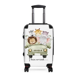 Wunderlicher Baby-Tierabenteuer-Druck-Koffer für Kinder, Reisegepäck, Kinder tragen, Familienurlaub, ich bin angekommen Design