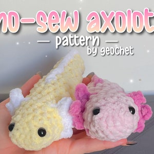 Crochet Axolotl Pattern / No-Sew Axolotl Pattern / Amigurumi Axolotl Pattern PDF